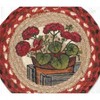 Earth Rugs Round Jute Trivet 10"x10" – Garden Geranium Print with Braided Natural Design - 3 of 3