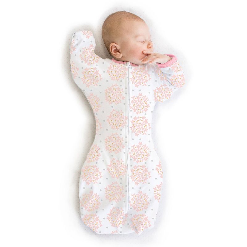 SwaddleDesigns Transitional Swaddle Sack Wearable Blanket - Pink Heavenly Floral - M - 3-6 Months, 1 of 9