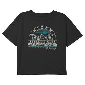Girl's Lost Gods Arizona Athletic Club Distressed Crop Top T-Shirt - 1 of 3