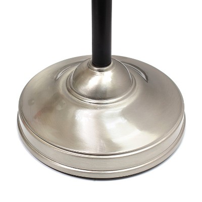 Malbec Black and Brushed Nickel 3-Piece Lamp Set with Cream Shades