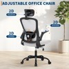 Ergonomic Office Chair with High Back Mesh Design, Adjustable Headrest & Lumbar Support, -Up Arms - 4 of 4