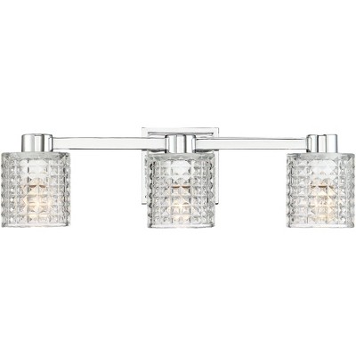 Chrome 23" Dimmable Wall Light with Diamond Cut Glass