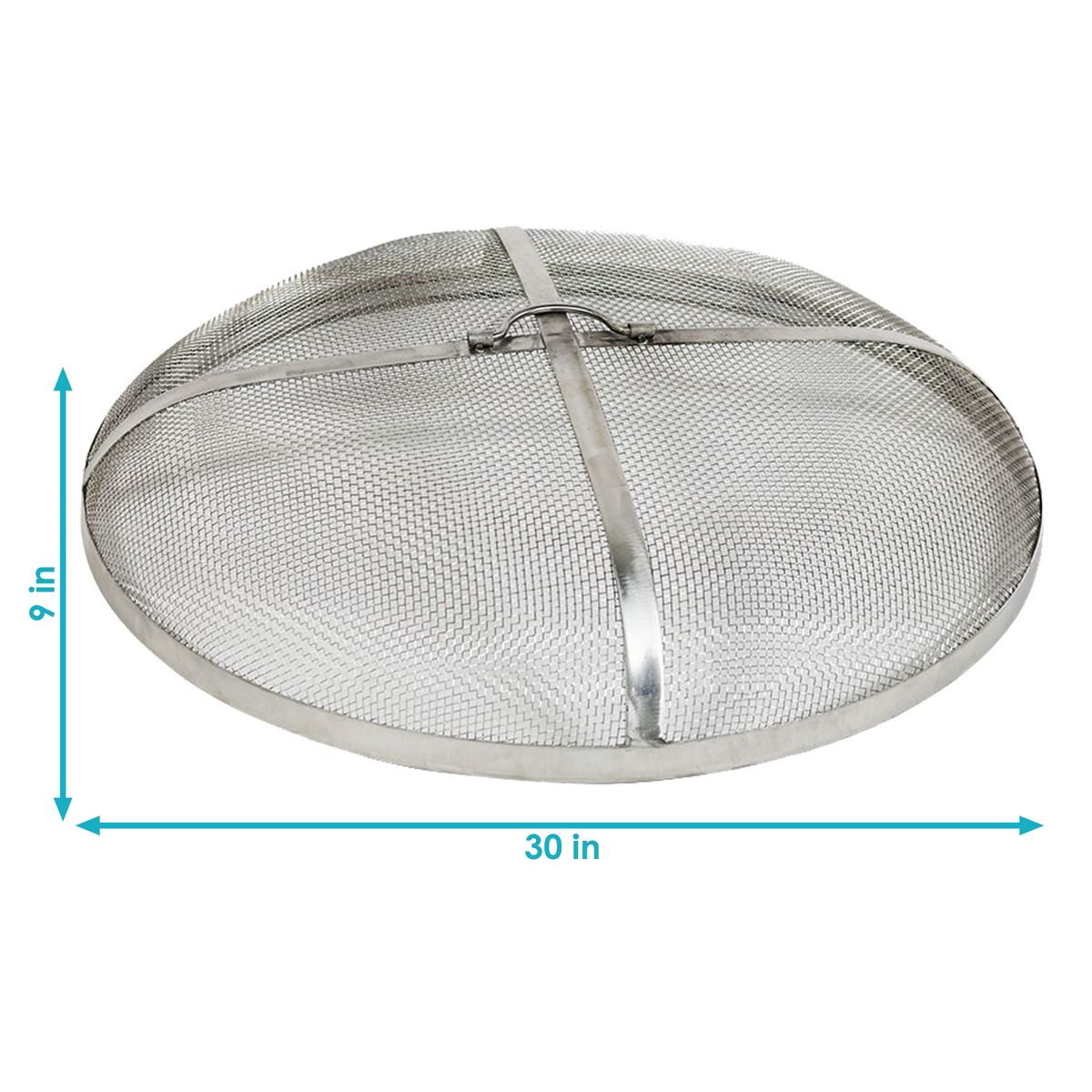 Sunnydaze Outdoor Heavy-Duty Steel Mesh Round Camp Fire Pit Spark Screen Lid with Grabber Ring Top - Silver - thumbnail 9