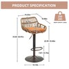 MOONMISS Modern Swivel Bar Stools Set of 2 Adjustable Counter Height Chairs with Footrest for Kitchen, Dining Room - 3 of 4