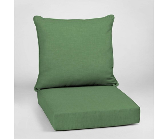 Leala Texture Deep Seat Outdoor Cushion Set Moss - Arden Selections
