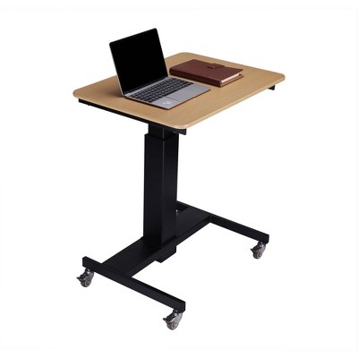 28" Height Adjustable Mobile School Standing Desk Natural - Rocelco