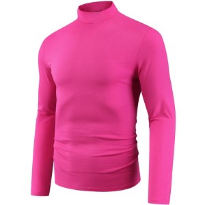 Lars Amadeus Men's Mock Neck Long Sleeves Basic Pullover Turtleneck T-Shirt - 1 of 4