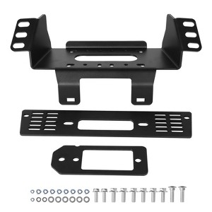 VEVOR Winch Mount, Winch Capacity of 907-1633 kg, Trailer Hitch Winch Mount for Select Polaris Ranger Models (2010-2021), 3Mounting Hole Design,Black - 1 of 4