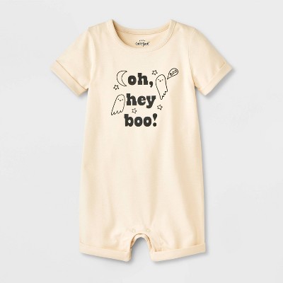 Baby Halloween Oh Hey Boo Short-Sleeve Romper - Cat & Jack™ Cream