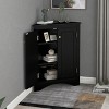 KWPZQEB Bathroom Floor Cabinet, Wooden Storage Organizer with Adjustable Shelves, Free-Standing Cupboard for Kitchen/Living Room/Bathroom - 3 of 4