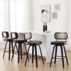 Bekrvio 26"/29” Swivel Bar Stools Set of 4, Upholstered Faux Leather Barstools with Back, Bar Chairs Island Stools for Kitchen Counter - 4 of 4