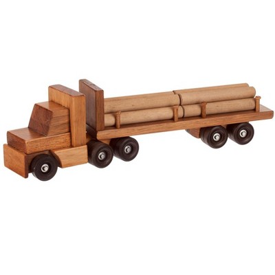 Remley Kids Wooden Log Trailer Truck Playset W Logs Target - roblox toys trailer