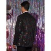 Lars Amadeus Men's Peak Lapel Prom Party Plaid Shining Sequin Blazer - 3 of 4
