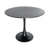 LeisureMod 5-Piece Dining Set with 35" Round Iron Pedestal Dining Table and 4 ABS Plastic Side Chairs with Gold Base - 4 of 4