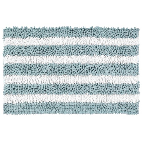 Unique Bargains Bathroom Striped Absorbent Chenille Non-Slip Machine Washable Plush Floor Mats - image 1 of 4