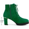 BLISSFUL STEP Women's Round Toe Lace Up Chunky Heel Combat Boots - 2 of 4