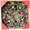 30-inch Pre-Lit Decorated Christmas Wreath with 50 LED Lights Battery Operated (Red) - 4 of 4