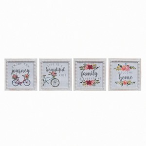 Transpac Wood Bead Framed Art Set of 4 Spring Home Decorations - 1 of 1