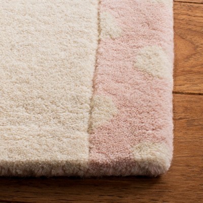 Ivory and Pink Hand-Tufted Wool Kids' 8' x 10' Rug