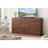Homhougo Dresser for Bedroom,12 Drawer Dressers & Chests of Drawers, Wood Storage Drawer Dresser with Power Outlet, 61 Inch Brown - 3 of 4