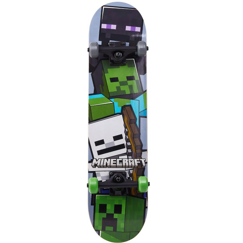 Minecraft 31" Skateboard with Non-slip grip tape, ABEC 5 bearings, 2 of 6