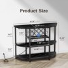 Zarler 4-Tier Bar Cabinet with Power Outlet, Bar Cabinet with LED, Liquor Stand with Lights, Metal Mini Bar Table, 47.3"x15.8"x 36", Black/Brown/Gray - 3 of 4