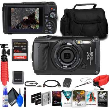 OM SYSTEM Tough TG-7 Camera - 2 Batteries + Float Strap + 64GB Card + Software + More