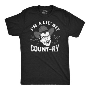 Mens Funny T Shirts Im A Lil Bit Count Ry Sarcastic Halloween Vampire Graphic Tee For Men - Crazy Dog Men's T Shirt - 1 of 4