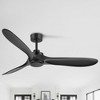 Airsurfer 60" Light-Free Matte Black Propeller Ceiling Fan, DC Motor, with 3 ABS Blades, 6''/12'' Down Rods, Remote Included - 4 of 4