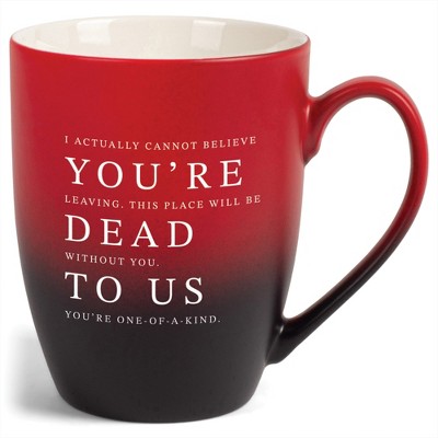 Elanze Designs 12 Ounce Ceramic Decorative Laser Engraved Giftable Novelty Tea Coffee Cup Mug Red and Black You're Dead To Us