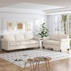 Mjkone 2 Piece Living Room Sofa Set with Rivet Design,Linen Fabric W76''3-Seater Sofa Couch with W53''Loveseat Sofa - 2 of 4