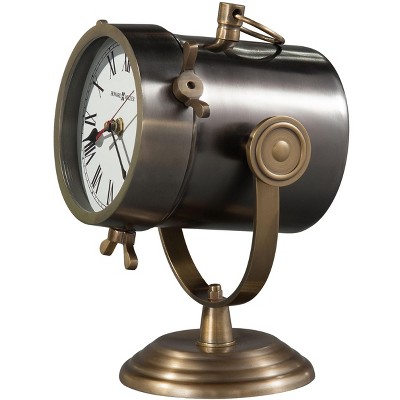 Antique Brass and Nickel Quartz Mantel Clock with Roman Numerals