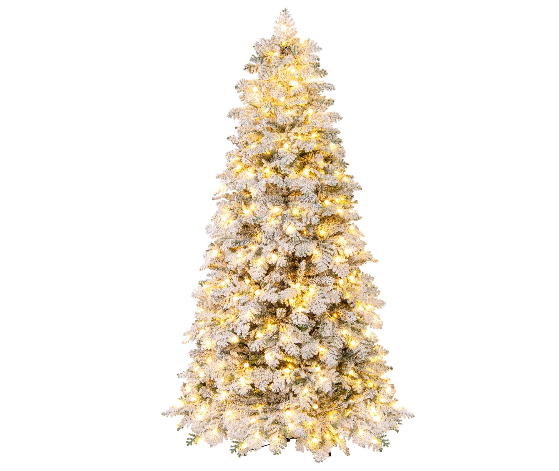 Costway 7 FT Artificial Snow-flocked Christmas Tree with 160 Balls, Lights, 806 Branch Tips