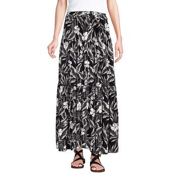 Lands' End Women's Tiered Rayon Maxi Skirt