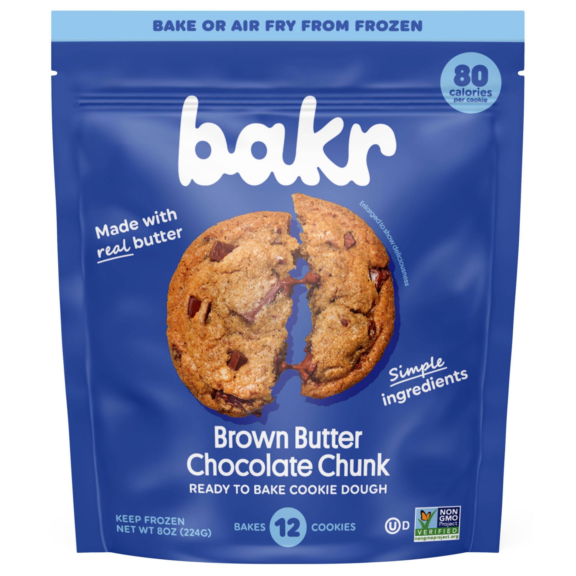 BAKR Brown Butter Chocolate Chip Frozen Cookie Dough - 8oz