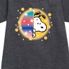- Peanuts - Snoopy Airbrush Peek Graphic Short Sleeve Fleece Dress - 2 of 4
