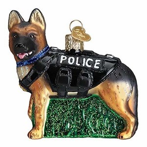Old World Christmas Glass Ornament, K-9 Police Dog - 1 of 4