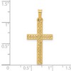 Black Bow Jewelry 14k Yellow or White Gold Hollow Lattice Cross Pendant, 14 x 33mm - 4 of 4