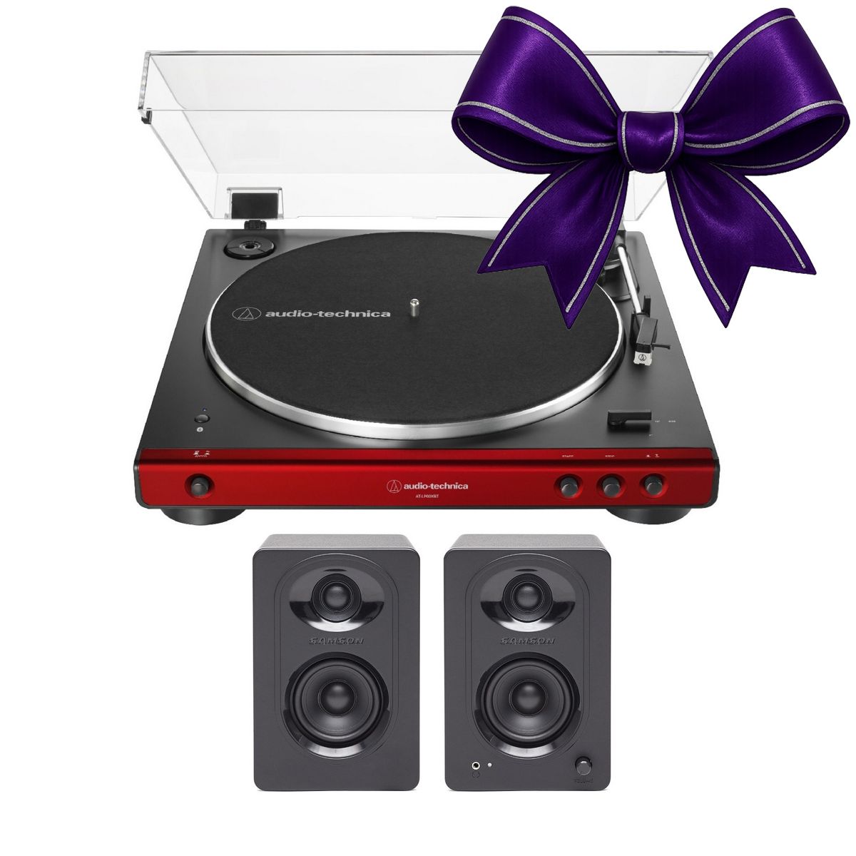 Audio-Technica Fully Automatic Belt-Drive Turntable with Bookshelf Speakers