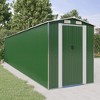 vidaXL Galvanized Steel Garden Shed - Large Green Outdoor Storage House for Tools and Equipment, Featuring Front and Back Vents - 2 of 4