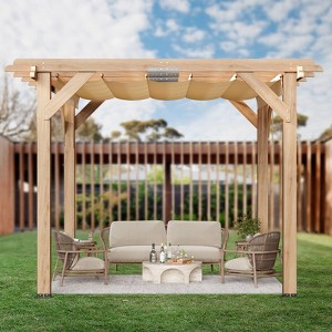Whizmax 10×10/10×12 FT Outdoor Pergola, Upgraded Metal Patio Canopy with Adjustable Roof, Shade Cover for Backyard, Garden & Deck - 1 of 4
