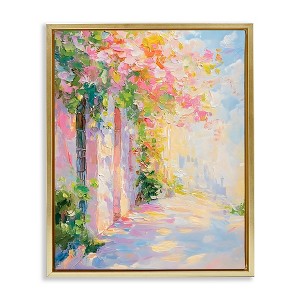 Stupell Industries Quaint Village Home Floating Frame Canvas Art, Gold, 25" x 31" - 1 of 4