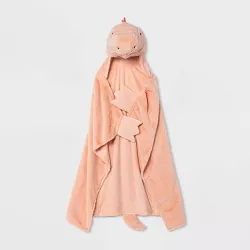 Dinosaur Hooded Blanket Pink - Pillowfort™