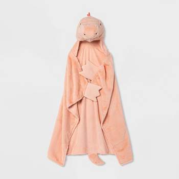 Dinosaur Kids' Hooded Blanket Pink - Pillowfort™