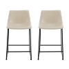 PAGED Bar Stools Set of 2, Upholstered Swivel Modern Counter Height Bar Chairs with Back and Metal Frame for Bar, Kitchen, Dining Room - 3 of 4