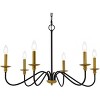 Elegant Lighting Rohan 30 inch chandelier in matte black and brass - 3 of 4