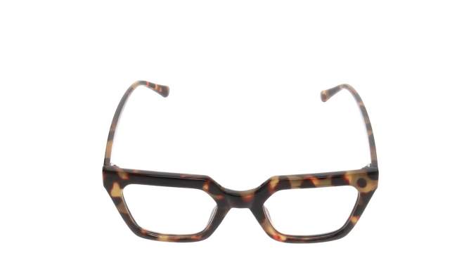Women&#39;s Blue Light Filtering Tortoise Shell Print Rectangle Glasses - A New Day&#8482; Brown, 2 of 4, play video