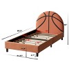 Twin Upholstered Rainbow Bed Frame, Velvet Kids Platform Bed with Slats, No Box Spring Needed - Baofuwish - 4 of 4