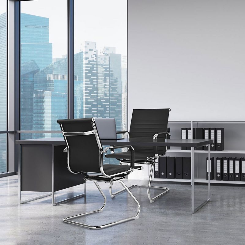 Costway Set of 4 Office Chairs Waiting Room Chairs for Reception Conference Area, 4 of 11