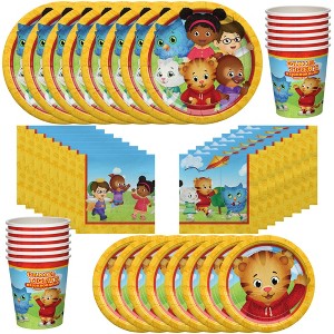 Treasures Gifted Daniel Tiger Birthday Party Supplies - Tableware Classic Set for 16 Guests - Plates, Cups & Napkins - 1 of 4